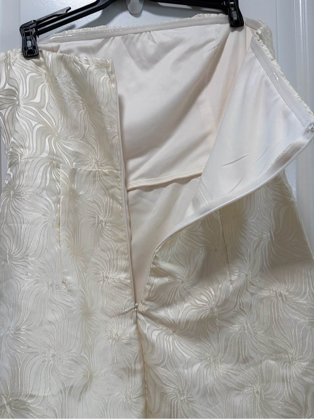 Lulus Bubbly Beauty NWT size Large Ivory Jacquard Strapless Bustier Mini Dress - Picture 13 of 15